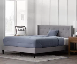 Isabelle Stone Upholstered Twin Wingback Bed -Happy Home Area 810547604 810547608 810547627 810547612 5