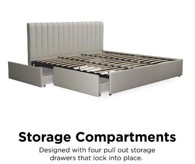 Brittany Gray Upholstered King Storage Bed 5 Brittany Gray Upholstered King Storage Bed - Image 5