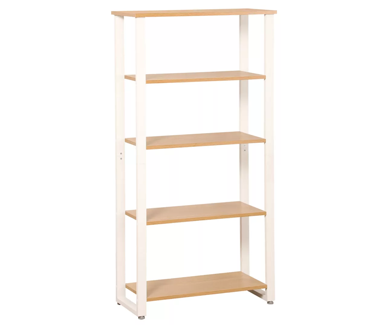 Dorm Essentials Oak & White 4-Shelf Bookcase 1 Dorm Essentials Oak & White 4-Shelf Bookcase