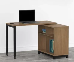 Real Living Seven Hills Metal & Melamine 4-Cube Pivot Desk With USB Charging -Happy Home Area 810561090 1 1