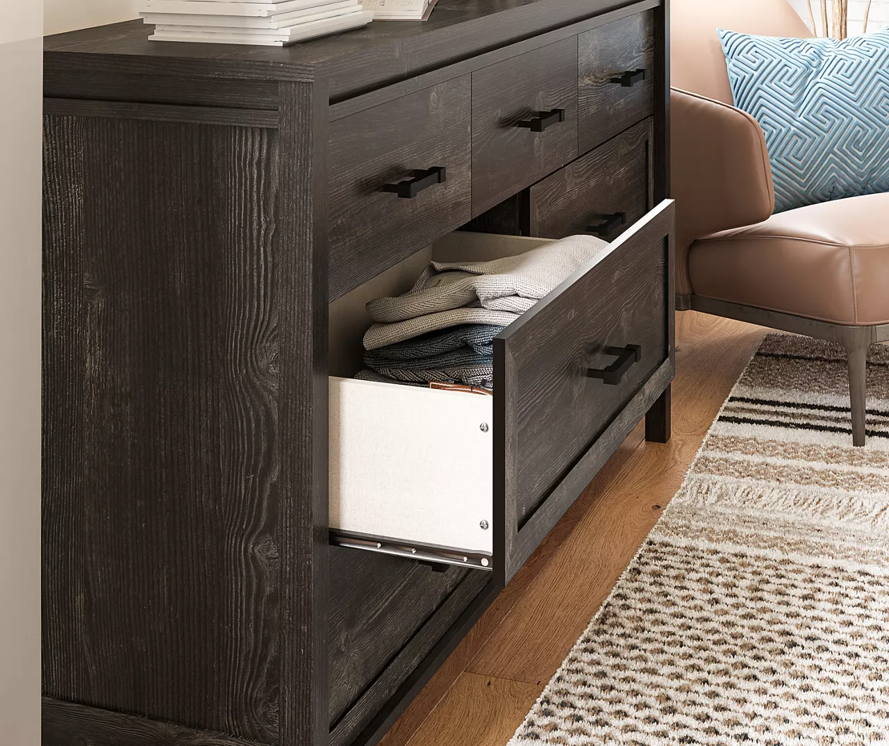 Silverton Black Oak 7-Drawer Dresser 2 Silverton Black Oak 7-Drawer Dresser - Image 2