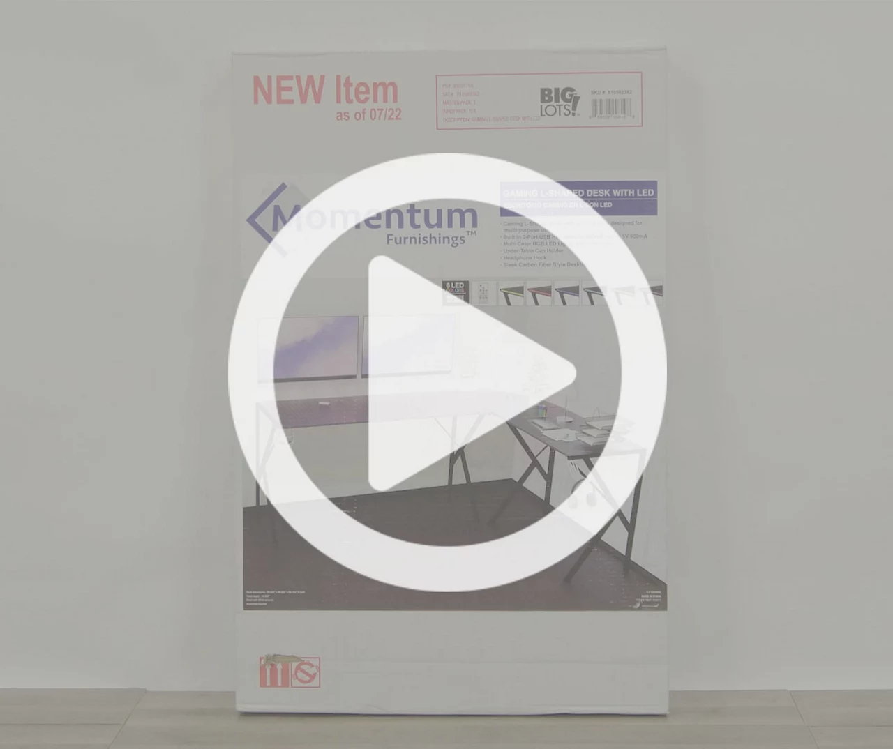 Black L-Shaped LED Gaming Desk With USB Charging 5 Black L-Shaped LED Gaming Desk With USB Charging - Image 5