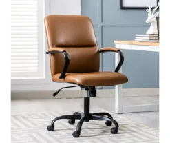 Camel Brown Vegan Leather Office Chair -Happy Home Area 810583520 A0 1