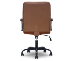 Camel Brown Vegan Leather Office Chair -Happy Home Area 810583520 A2 1