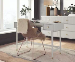 Elizabeth Dove Gray Office Desk -Happy Home Area 810589021 2