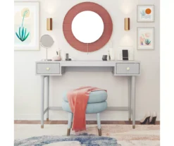 Elizabeth Dove Gray Office Desk -Happy Home Area 810589021 6