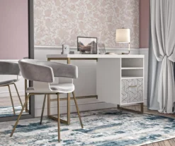 Scarlett White Pedestal Desk -Happy Home Area 810589027 6