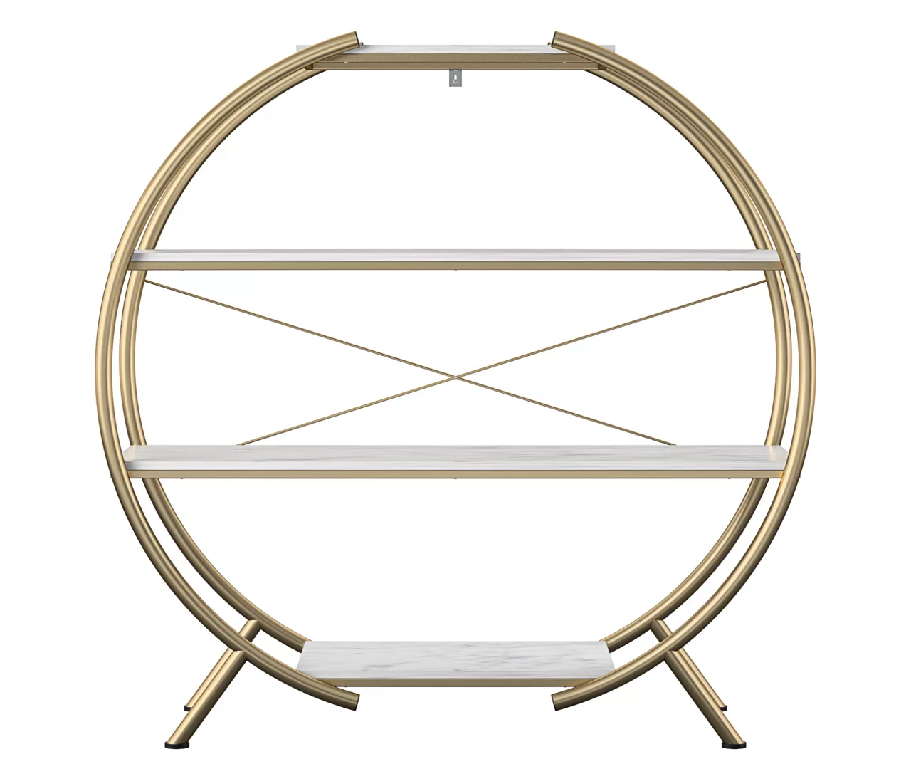 Amelia Faux Marble 4-Shelf Bookcase 2 Amelia Faux Marble 4-Shelf Bookcase - Image 2