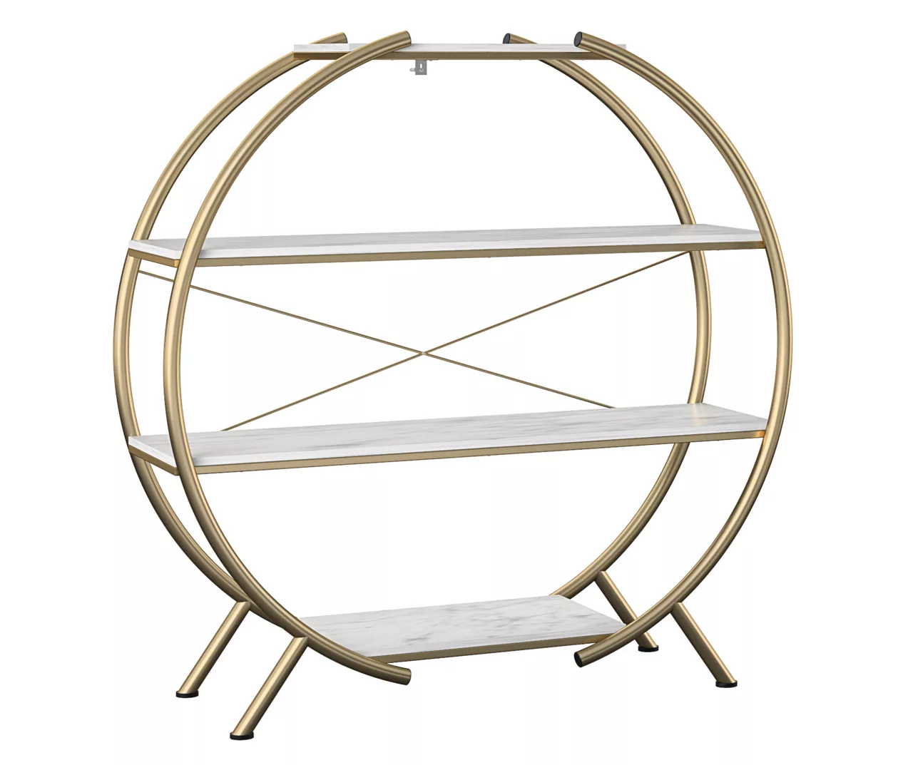 Amelia Faux Marble 4-Shelf Bookcase 1 Amelia Faux Marble 4-Shelf Bookcase