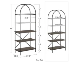 Vivinne Gray 5-Shelf Bookcase 9 Vivinne Gray 5-Shelf Bookcase -Happy Home Area 810589034 1