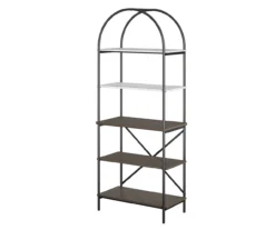 Vivinne Gray 5-Shelf Bookcase 8 Vivinne Gray 5-Shelf Bookcase -Happy Home Area 810589034 3