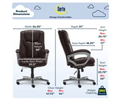 Benton Brown Big & Tall Faux Leather Executive Office Chair -Happy Home Area 810590314 7