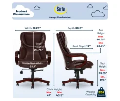 Serta Conway Big & Tall Bonded Leather Office Chair -Happy Home Area 810590315 6 1