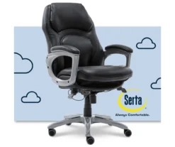 Delvin Black Bonded Leather Office Chair -Happy Home Area 810590317 1