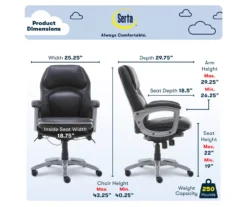 Delvin Black Bonded Leather Office Chair -Happy Home Area 810590317 6