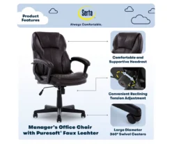 Mitchell Roasted Chestnut Vegan Leather Office Chair -Happy Home Area 810590318 7