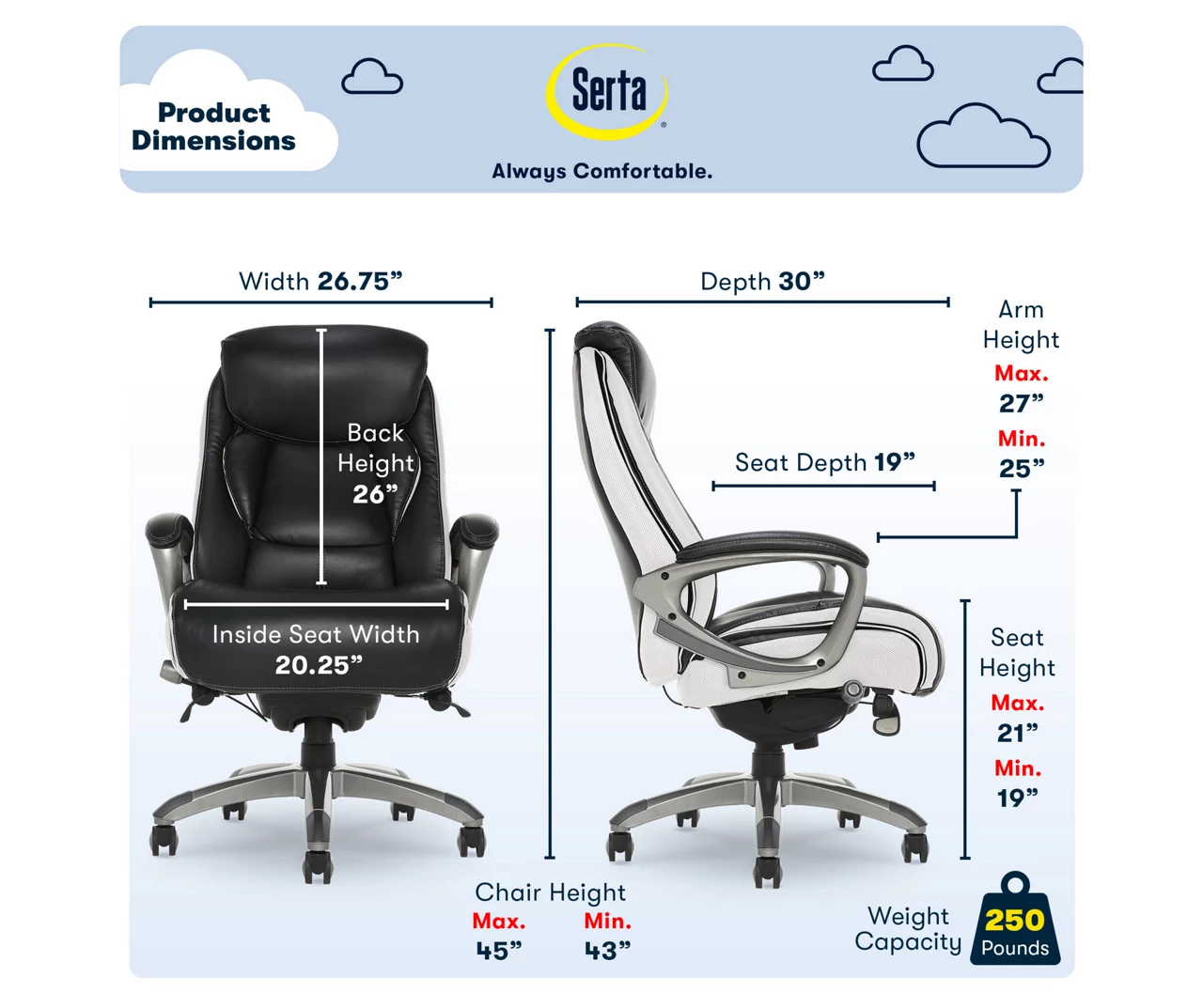 Serta Lautner Executive Bonded Leather Office Chair 6 Serta Lautner Executive Bonded Leather Office Chair - Image 6