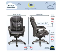 Baxter Black Big & Tall Bonded Leather Office Chair -Happy Home Area 810590377 6