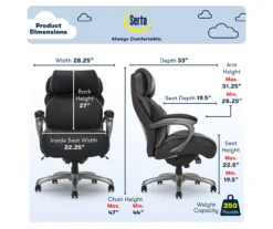 Jackson Black Big & Tall Executive Office Chair -Happy Home Area 810590378 7