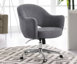 Valetta Gray Microfiber Office Chair -Happy Home Area 810590379 2