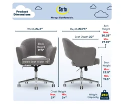 Valetta Gray Microfiber Office Chair -Happy Home Area 810590379 7