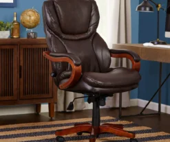 Conway Dark Brown Big & Tall Bonded Leather Office Chair -Happy Home Area 810590381 2