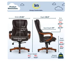 Conway Dark Brown Big & Tall Bonded Leather Office Chair -Happy Home Area 810590381 6