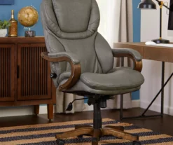 Conway Gray Big & Tall Bonded Leather Office Chair -Happy Home Area 810590383 2
