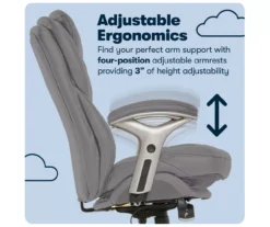 Claremont Gray Bonded Leather Office Chair -Happy Home Area 810590392 11