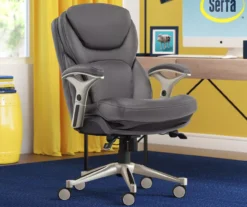 Claremont Gray Bonded Leather Office Chair -Happy Home Area 810590392 2 1