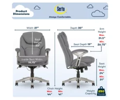 Claremont Gray Bonded Leather Office Chair -Happy Home Area 810590392 6