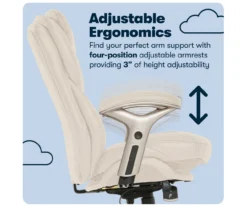 Claremont Ivory Bonded Leather Office Chair 22 Claremont Ivory Bonded Leather Office Chair -Happy Home Area 810590394 11