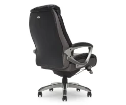 Lautner Gray Executive Bonded Leather Office Chair 9 Lautner Gray Executive Bonded Leather Office Chair -Happy Home Area 810590397 5 1