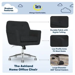 Serta Ashland Fabric Office Chair -Happy Home Area 810590407 71