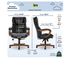 Serta Conway Big & Tall Bonded Leather Office Chair -Happy Home Area 810590408 7 1