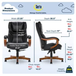 Serta Conway Big & Tall Bonded Leather Office Chair -Happy Home Area 810590408 71 1