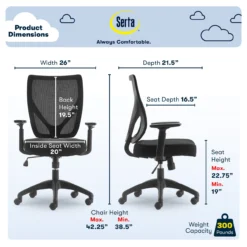 Production Black Mesh Office Chair -Happy Home Area 810590412 61