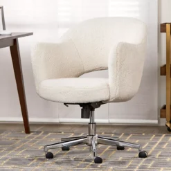 Valetta Cream Faux Fur Office Chair -Happy Home Area 810590414 21