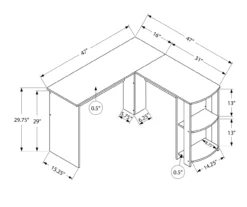 Industrial Gray L-Shaped Corner Desk With Open Storage -Happy Home Area 810597219 4