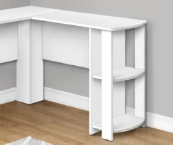 White L-Shaped Corner Desk With Open Storage -Happy Home Area 810597220 3
