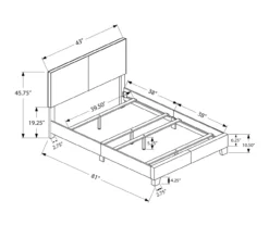 Monarch Faux Leather Twin Bed -Happy Home Area 810598495 A7