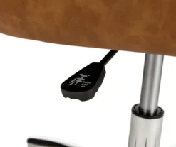 Caramel Brown Faux Leather Tufted Adjustable Office Chair -Happy Home Area 810598931 A0 5