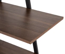 Walnut Modern A-Frame 4-Shelf Bookcase -Happy Home Area 810598942 A0 4