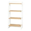 Blonde Wood Look & White 4-Tier Folding Bookcase