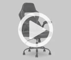 White & Black Faux Leather Gaming Chair -Happy Home Area 810618952