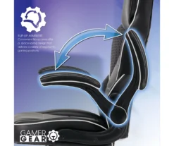 White & Black Faux Leather Gaming Chair -Happy Home Area 810618952 A0 4