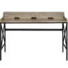 Corday Gray Wood Writing Desk With USB Charing