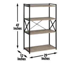 Corday Gray Wood 4-Shelf Open Bookcase -Happy Home Area 810680821 A7